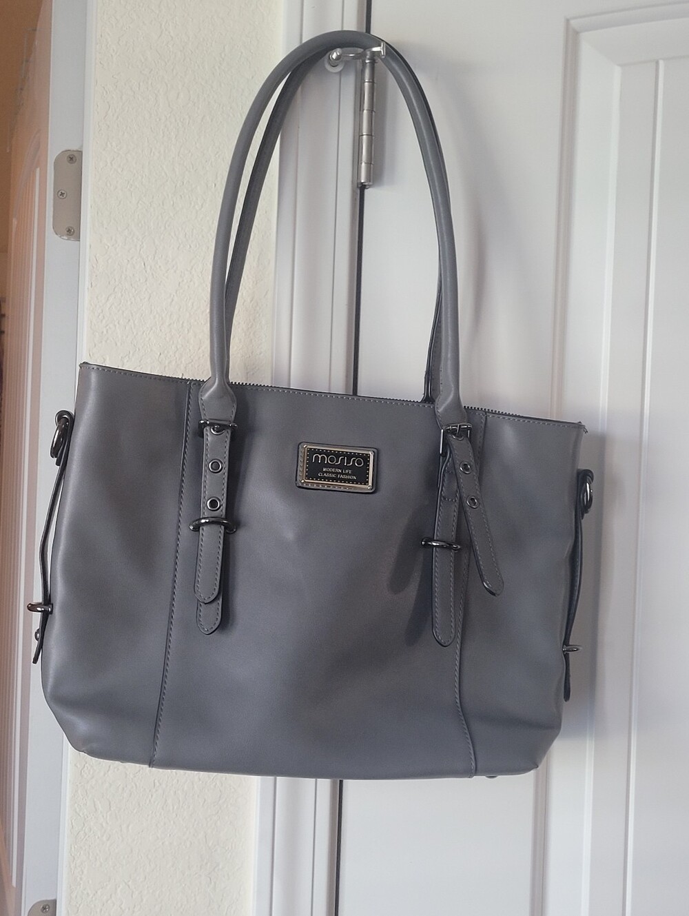 MOSISO Supply Co. Charcoal Gray Tote with Dual Handles Excellent used condition.
